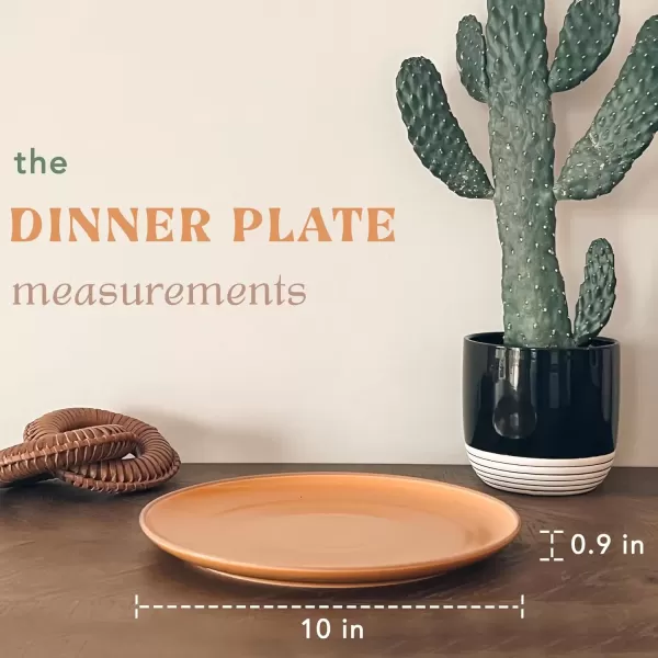imageMora Ceramic Dinner Plates Set of 6 10 inch Dish Set  Microwave Oven and Dishwasher Safe Scratch Resistant Modern Rustic Dinnerware Kitchen Porcelain Serving Dishes  Earl GreyArtisan Matte
