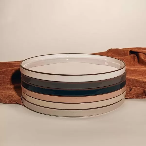imageMora Ceramic Flat Dinner Plates Set of 6 105 in High Edge Dish Set  Microwave Oven and Dishwasher Safe Scratch Resistant Modern Dinnerware Kitchen Porcelain Serving Dishes  Assorted NeutralsAssorted Neutrals