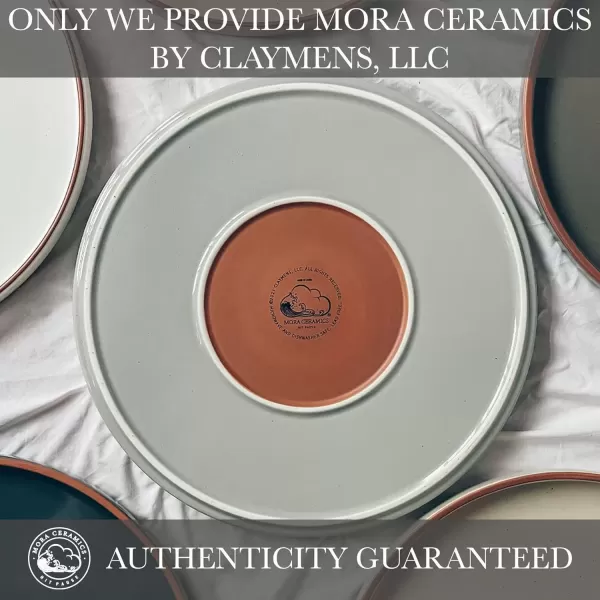 imageMora Ceramic Flat Dinner Plates Set of 6 105 in High Edge Dish Set  Microwave Oven and Dishwasher Safe Scratch Resistant Modern Dinnerware Kitchen Porcelain Serving Dishes  ChaiEarl Grey