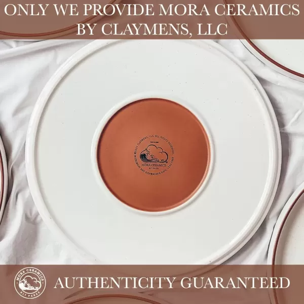 imageMora Ceramic Flat Dinner Plates Set of 6 105 in High Edge Dish Set  Microwave Oven and Dishwasher Safe Scratch Resistant Modern Dinnerware Kitchen Porcelain Serving Dishes  ChaiVanilla White