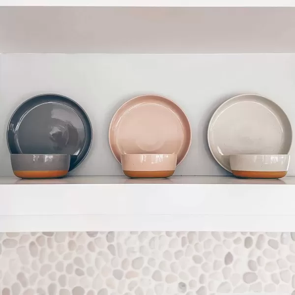 imageMora Ceramic Flat Pasta Bowl Set of 435oz Microwave Safe Plate with High Edge for Kitchen and Eating Large Wide BowlsPlates for Serving Dinner Salad etc NeutralsAssorted Neutrals