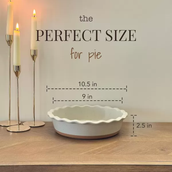 imageMora Ceramic Pie Pan for Baking  9 inch  Deep and Fluted Pie Dish for Old Fashion Apple Pie Quiche Pot Pies Tart etc  Modern Farmhouse Style Porcelain Ceramic Pie Plate  ChaiEarl Grey