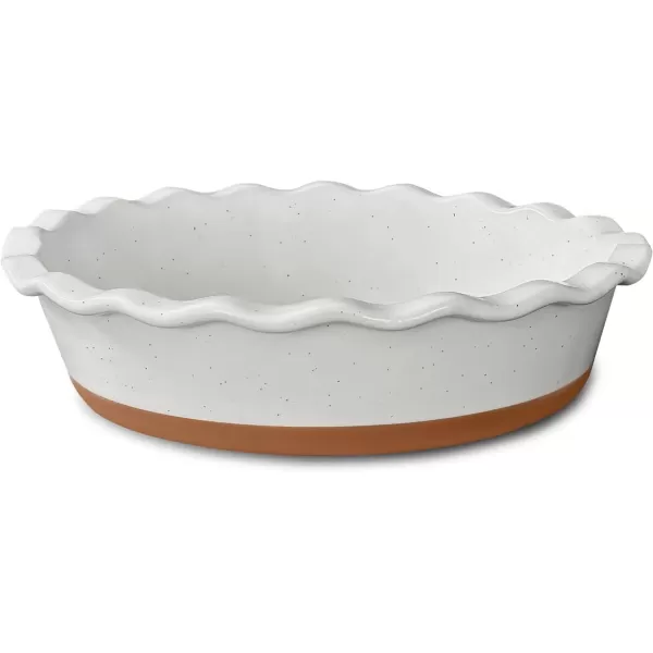 imageMora Ceramic Pie Pan for Baking  9 inch  Deep and Fluted Pie Dish for Old Fashion Apple Pie Quiche Pot Pies Tart etc  Modern Farmhouse Style Porcelain Ceramic Pie Plate  ChaiVanilla White