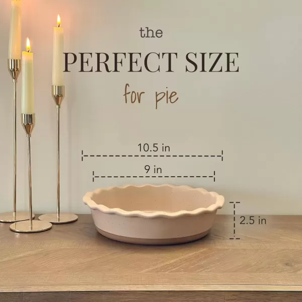 imageMora Ceramic Pie Pan for Baking  9 inch  Deep and Fluted Pie Dish for Old Fashion Apple Pie Quiche Pot Pies Tart etc  Modern Farmhouse Style Porcelain Ceramic Pie Plate  ChaiChai