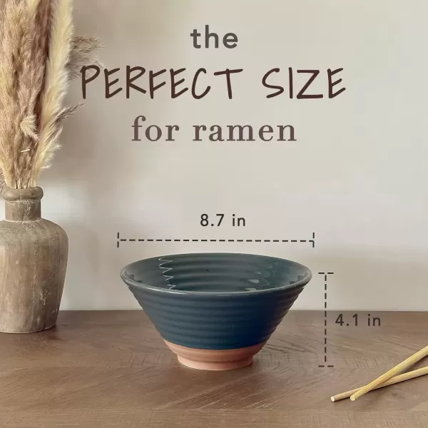imageMora Ceramic Ramen Bowl Set of 2 45oz  Great for Pho Miso Udon Soup Instant Noodles Serving Thai or Asian Food  Microwave Safe Large Japanese Noodle Bowls Modern Kitchen  CharcoalCharcoal