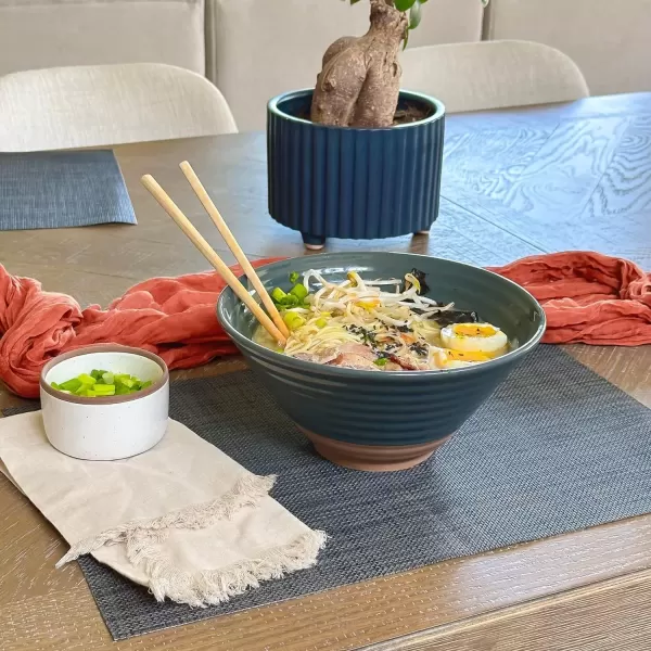 imageMora Ceramic Ramen Bowl Set of 2 45oz  Great for Pho Miso Udon Soup Instant Noodles Serving Thai or Asian Food  Microwave Safe Large Japanese Noodle Bowls Modern Kitchen  CharcoalCharcoal