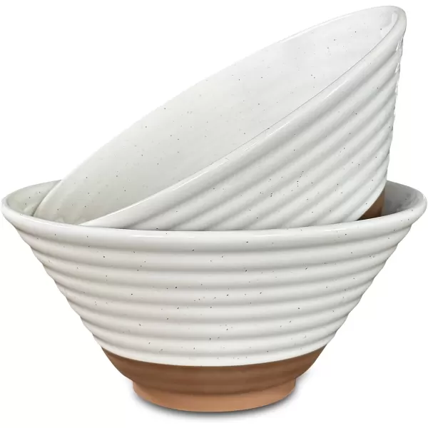 imageMora Ceramic Ramen Bowl Set of 2 45oz  Great for Pho Miso Udon Soup Instant Noodles Serving Thai or Asian Food  Microwave Safe Large Japanese Noodle Bowls Modern Kitchen  CharcoalVanilla White