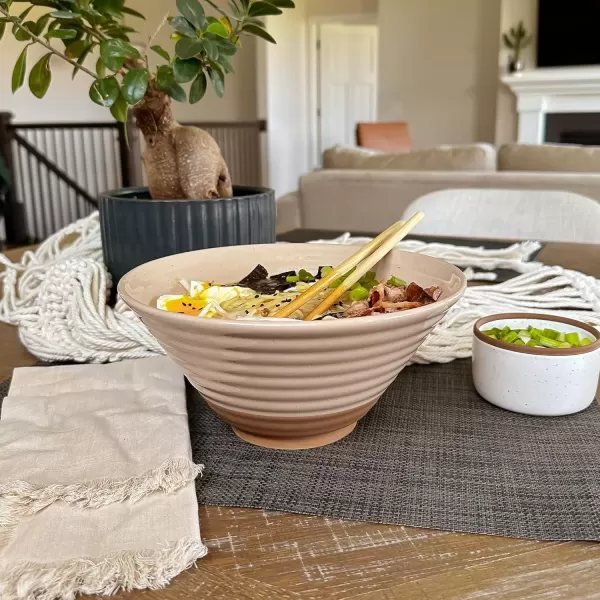 imageMora Ceramic Ramen Bowl Set of 2 45oz  Great for Pho Miso Udon Soup Instant Noodles Serving Thai or Asian Food  Microwave Safe Large Japanese Noodle Bowls Modern Kitchen  CharcoalAssorted Neutrals