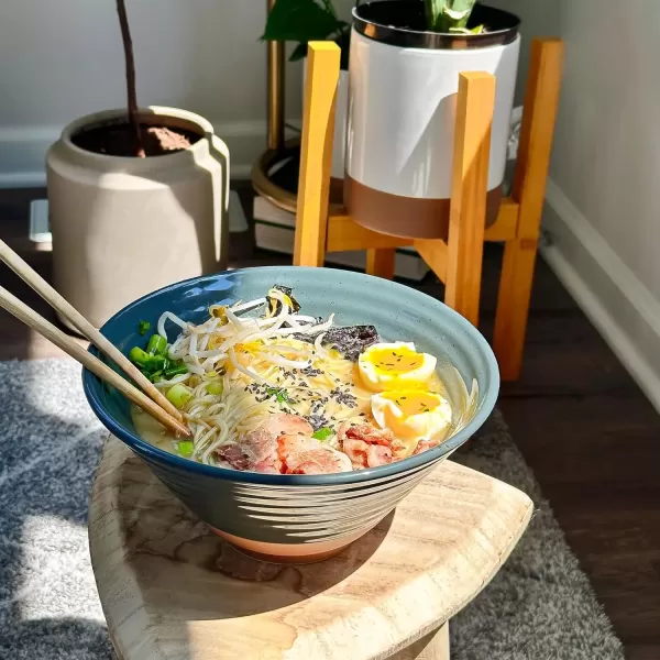 imageMora Ceramic Ramen Bowl Set of 2 45oz  Great for Pho Miso Udon Soup Instant Noodles Serving Thai or Asian Food  Microwave Safe Large Japanese Noodle Bowls Modern Kitchen  CharcoalCharcoal