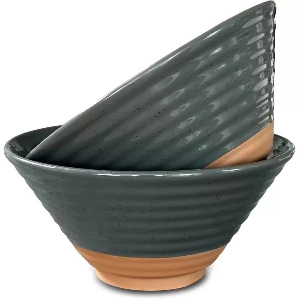 imageMora Ceramic Ramen Bowl Set of 2 45oz  Great for Pho Miso Udon Soup Instant Noodles Serving Thai or Asian Food  Microwave Safe Large Japanese Noodle Bowls Modern Kitchen  CharcoalCharcoal