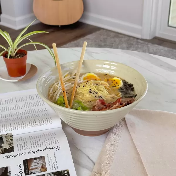 imageMora Ceramic Ramen Bowl Set of 2 45oz  Great for Pho Miso Udon Soup Instant Noodles Serving Thai or Asian Food  Microwave Safe Large Japanese Noodle Bowls Modern Kitchen  CharcoalAssorted Neutrals