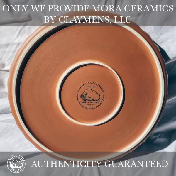 imageMora Ceramic Tart Pan 95 Inch Large Porcelain Baking Dish for Tarts Quiche Pie Flan etc Fluted Ruffled Edge Oven Microwave Freezer and Dishwasher safe  Great Gift For Bakers  ChaiEarl Grey