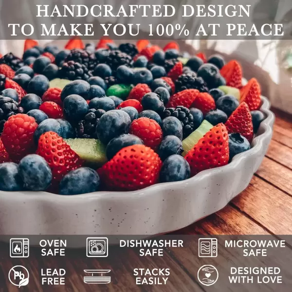 imageMora Ceramic Tart Pan 95 Inch Large Porcelain Baking Dish for Tarts Quiche Pie Flan etc Fluted Ruffled Edge Oven Microwave Freezer and Dishwasher safe  Great Gift For Bakers  ChaiEarl Grey
