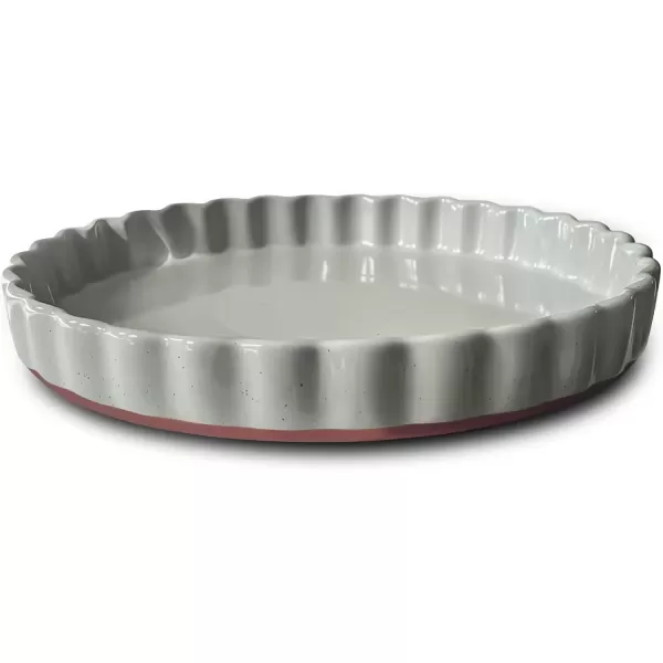 imageMora Ceramic Tart Pan 95 Inch Large Porcelain Baking Dish for Tarts Quiche Pie Flan etc Fluted Ruffled Edge Oven Microwave Freezer and Dishwasher safe  Great Gift For Bakers  ChaiEarl Grey