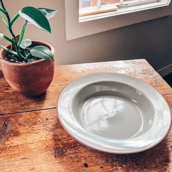 imageMora Ceramic Wide Rimmed Soup Bowl 25oz Set of 4  For Pasta Italian Spaghetti Dipping Bread Fancy Dinner etc Large PlateBowls Hybrid For Everyday ampamp Restaurant Use Flat Rim  Assorted NeutralsEarl Grey