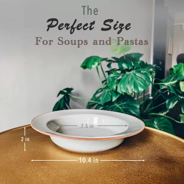 imageMora Ceramic Wide Rimmed Soup Bowl 25oz Set of 4  For Pasta Italian Spaghetti Dipping Bread Fancy Dinner etc Large PlateBowls Hybrid For Everyday ampamp Restaurant Use Flat Rim  Assorted NeutralsEarl Grey