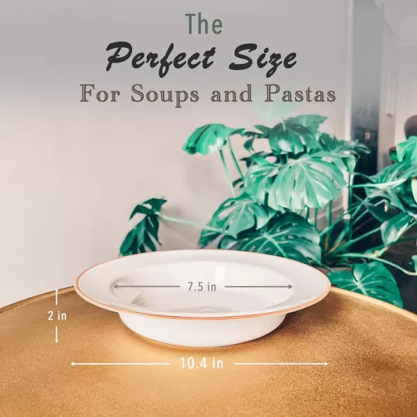 imageMora Ceramic Wide Rimmed Soup Bowl 25oz Set of 4  For Pasta Italian Spaghetti Dipping Bread Fancy Dinner etc Large PlateBowls Hybrid For Everyday ampamp Restaurant Use Flat Rim  Assorted NeutralsVanilla White