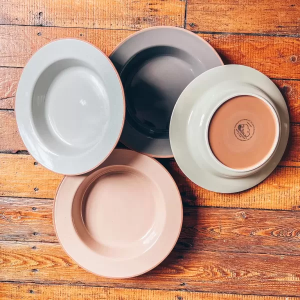 imageMora Ceramic Wide Rimmed Soup Bowl 25oz Set of 4  For Pasta Italian Spaghetti Dipping Bread Fancy Dinner etc Large PlateBowls Hybrid For Everyday ampamp Restaurant Use Flat Rim  Assorted NeutralsAssorted Neutrals