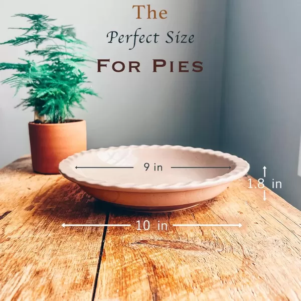 imageMora Ceramics Classic 9 Inch Round Pie Pans Set of 2  Dishwasher and Oven Safe Shallow Pans for Baking ApplePumpkin Pies Quiche Rolls etcAssorted Neutrals