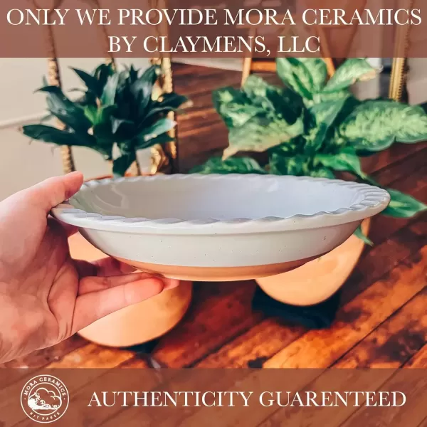 imageMora Ceramics Classic 9 Inch Round Pie Pans Set of 2  Dishwasher and Oven Safe Shallow Pans for Baking ApplePumpkin Pies Quiche Rolls etcEarl Grey