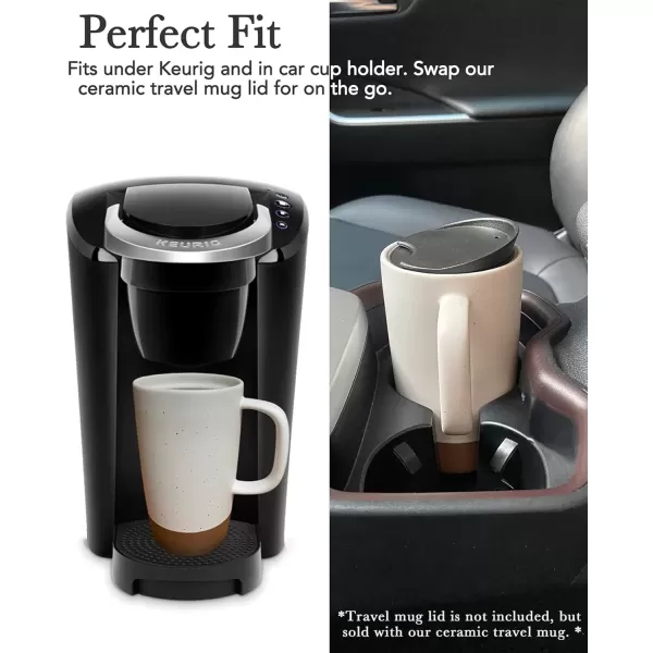 imageMora Ceramics Large Tea Mug with Loose Leaf Infuser and Ceramic Lid 18 oz Portable Microwave and Dishwasher Safe Tall Coffee Cup  Rustic Matte Ceramic Glaze Modern Herbal Tea Strainer Deep BlueSleet
