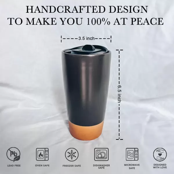 imageMora Double Wall Ceramic Coffee Travel Mug with Lid 14 oz Portable Microwave Dishwasher Safe Insulated Reusable Tall Cup Splash Resistant Lid  To Go Tumbler for Car Cup Holder Cotton WhiteNightwaves