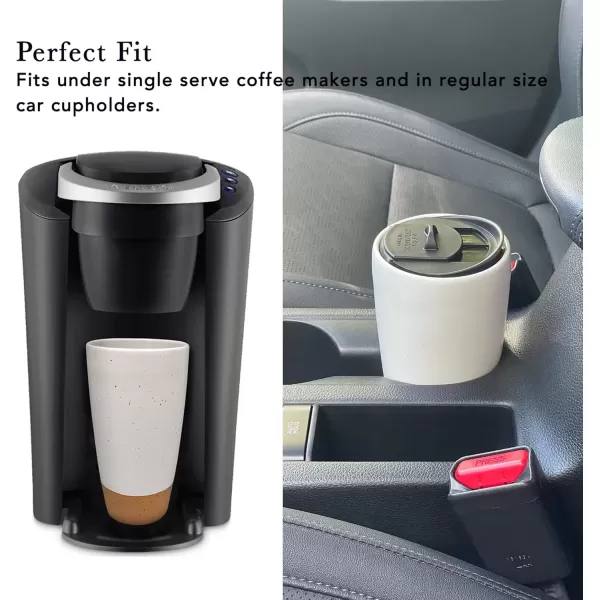 imageMora Double Wall Ceramic Coffee Travel Mug with Lid 14 oz Portable Microwave Dishwasher Safe Insulated Reusable Tall Cup Splash Resistant Lid  To Go Tumbler for Car Cup Holder Cotton WhiteSeafoam Green