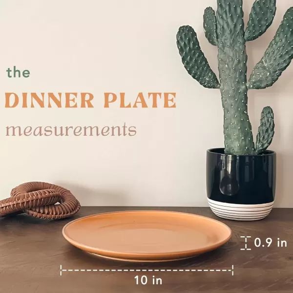 imageMora Ceramic Artisan Matte Dinner Plates Set of 6 10 inch Dish Set  Microwave Oven and Dishwasher Safe Scratch Resistant Modern Rustic Dinnerware Kitchen Porcelain Serving DishesArtisan Matte