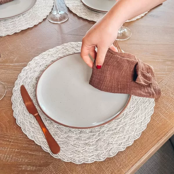 imageMora Ceramic Artisan Matte Dinner Plates Set of 6 10 inch Dish Set  Microwave Oven and Dishwasher Safe Scratch Resistant Modern Rustic Dinnerware Kitchen Porcelain Serving DishesEarl Grey