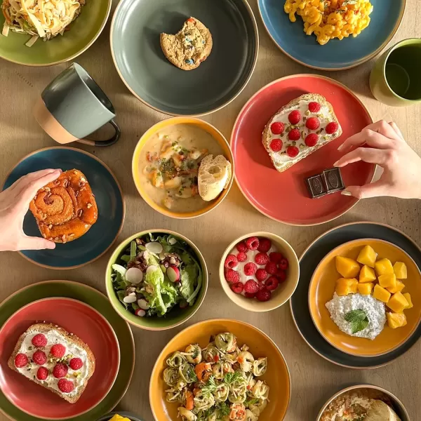 imageMora Ceramic Artisan Matte Dinner Plates Set of 6 10 inch Dish Set  Microwave Oven and Dishwasher Safe Scratch Resistant Modern Rustic Dinnerware Kitchen Porcelain Serving DishesArtisan Matte