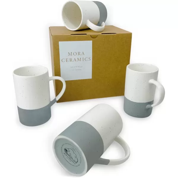 imageMora Ceramics 12oz Coffee Mug Set of 4  Ceramic Tea Cups with Handle  Microwave and Dishwasher Safe Perfect For Cup or Mug Lovers  Rustic Matte Glaze Modern Design Mugs  PetroFlint