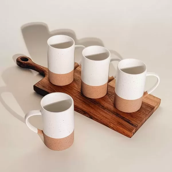 imageMora Ceramics 12oz Coffee Mug Set of 4  Ceramic Tea Cups with Handle  Microwave and Dishwasher Safe Perfect For Cup or Mug Lovers  Rustic Matte Glaze Modern Design Mugs  PetroPetro