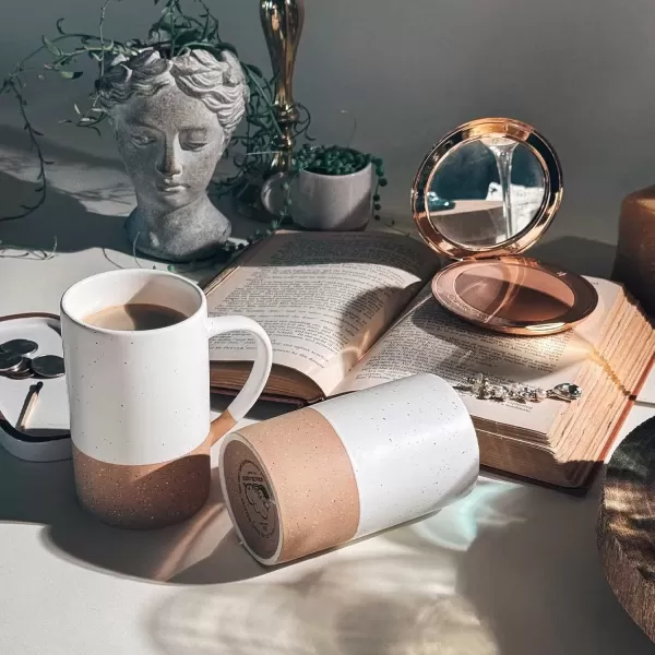imageMora Ceramics 12oz Coffee Mug Set of 4  Ceramic Tea Cups with Handle  Microwave and Dishwasher Safe Perfect For Cup or Mug Lovers  Rustic Matte Glaze Modern Design Mugs  PetroPetro