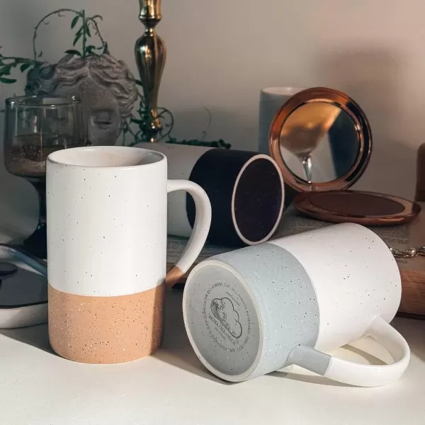 imageMora Ceramics 12oz Coffee Mug Set of 4  Ceramic Tea Cups with Handle  Microwave and Dishwasher Safe Perfect For Cup or Mug Lovers  Rustic Matte Glaze Modern Design Mugs  PetroFlint