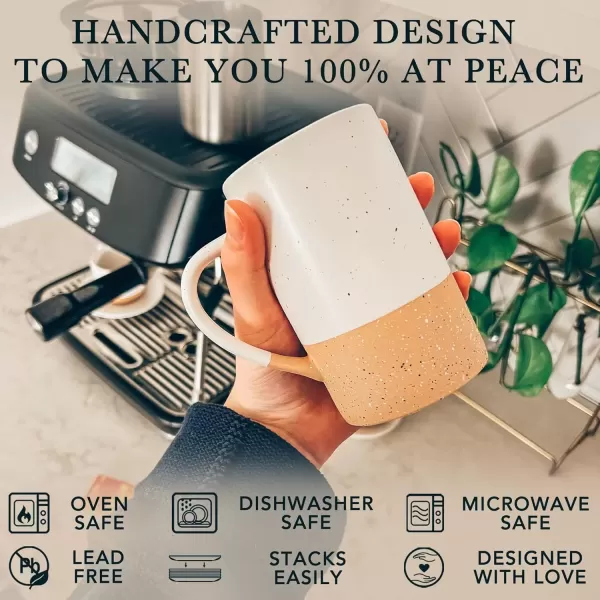 imageMora Ceramics 12oz Coffee Mug Set of 4  Ceramic Tea Cups with Handle  Microwave and Dishwasher Safe Perfect For Cup or Mug Lovers  Rustic Matte Glaze Modern Design Mugs  PetroPetro