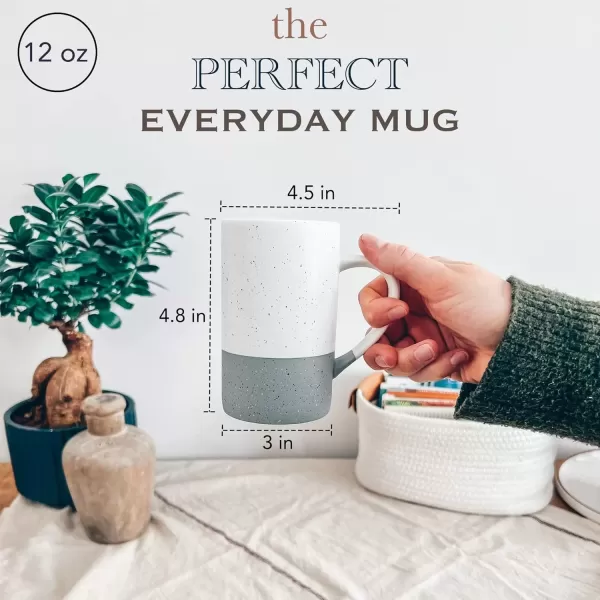 imageMora Ceramics 12oz Coffee Mug Set of 4  Ceramic Tea Cups with Handle  Microwave and Dishwasher Safe Perfect For Cup or Mug Lovers  Rustic Matte Glaze Modern Design Mugs  PetroFlint