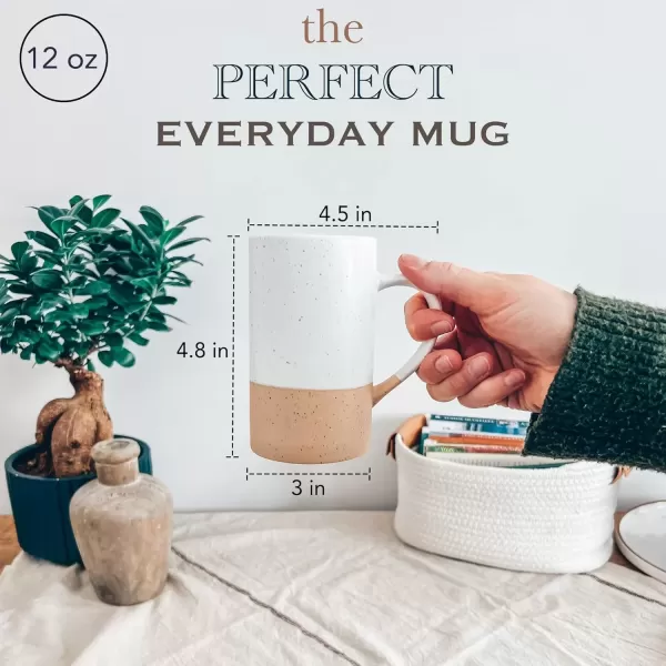imageMora Ceramics 12oz Coffee Mug Set of 4  Ceramic Tea Cups with Handle  Microwave and Dishwasher Safe Perfect For Cup or Mug Lovers  Rustic Matte Glaze Modern Design Mugs  PetroPetro
