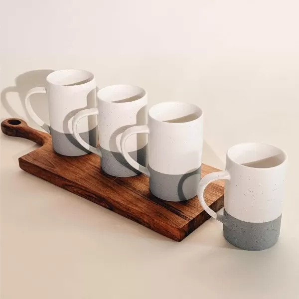 imageMora Ceramics 12oz Coffee Mug Set of 4  Ceramic Tea Cups with Handle  Microwave and Dishwasher Safe Perfect For Cup or Mug Lovers  Rustic Matte Glaze Modern Design Mugs  PetroFlint