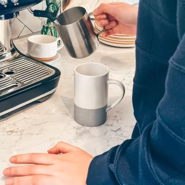 imageMora Ceramics 12oz Coffee Mug Set of 4  Ceramic Tea Cups with Handle  Microwave and Dishwasher Safe Perfect For Cup or Mug Lovers  Rustic Matte Glaze Modern Design Mugs  PetroFlint