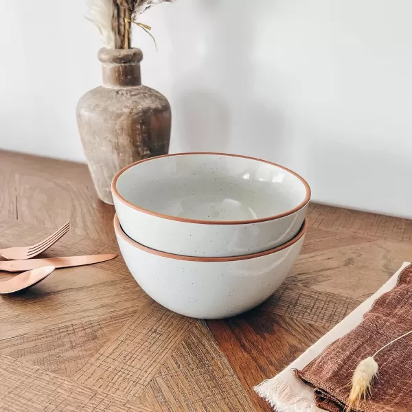imageMora Ceramics Classic Bundle  Dinner Plates Salad Plates Cereal Bowls Pasta Bowls Latte Mugs  Earl Grey  Microwave Oven and Dishwasher Safe Scratch Resistant