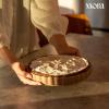 image:imageMORA Ceramic Tart Pan 95 Inch Large Porcelain Baking Dish for Tarts Quiche Pie Flan etc Fluted Ruffled Edge Oven Microwave Freezer and Dishwasher safe  Great Gift For Bakers  OatMushroom