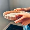 image:imageMORA Ceramic Tart Pan 95 Inch Large Porcelain Baking Dish for Tarts Quiche Pie Flan etc Fluted Ruffled Edge Oven Microwave Freezer and Dishwasher safe  Great Gift For Bakers  OatChai