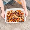 image:imageMora Ceramic Set of 2 Baking Dishes For Casserole Banana Bread Brownies Broiling Roasting and Baking 7x11 in and Loaf Pans  Porcelain Serving Bakeware from Oven to Table Freezer Safe  PeppercornVanilla White