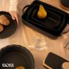 image:imageMora Ceramic Set of 2 Baking Dishes For Casserole Banana Bread Brownies Broiling Roasting and Baking 7x11 in and Loaf Pans  Porcelain Serving Bakeware from Oven to Table Freezer Safe  PeppercornLiquorice
