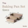image:imageMora Ceramic Set of 2 Baking Dishes For Casserole Banana Bread Brownies Broiling Roasting and Baking 7x11 in and Loaf Pans  Porcelain Serving Bakeware from Oven to Table Freezer Safe  PeppercornMushroom