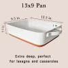 image:imageMora Ceramic Set of 2 Baking Dishes For Casserole Banana Bread Brownies Broiling Roasting and Baking 7x11 in and Loaf Pans  Porcelain Serving Bakeware from Oven to Table Freezer Safe  PeppercornVanilla White