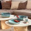 image:imageMora Ceramic Set of 2 Baking Dishes For Casserole Banana Bread Brownies Broiling Roasting and Baking 7x11 in and Loaf Pans  Porcelain Serving Bakeware from Oven to Table Freezer Safe  PeppercornIris