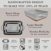 image:imageMora Ceramic Set of 2 Baking Dishes For Casserole Banana Bread Brownies Broiling Roasting and Baking 7x11 in and Loaf Pans  Porcelain Serving Bakeware from Oven to Table Freezer Safe  PeppercornEarl Grey