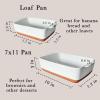 image:imageMora Ceramic Set of 2 Baking Dishes For Casserole Banana Bread Brownies Broiling Roasting and Baking 7x11 in and Loaf Pans  Porcelain Serving Bakeware from Oven to Table Freezer Safe  PeppercornVanilla White