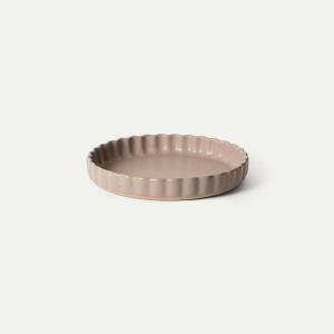 image:imageMORA Ceramic Tart Pan 95 Inch Large Porcelain Baking Dish for Tarts Quiche Pie Flan etc Fluted Ruffled Edge Oven Microwave Freezer and Dishwasher safe  Great Gift For Bakers  OatMushroom